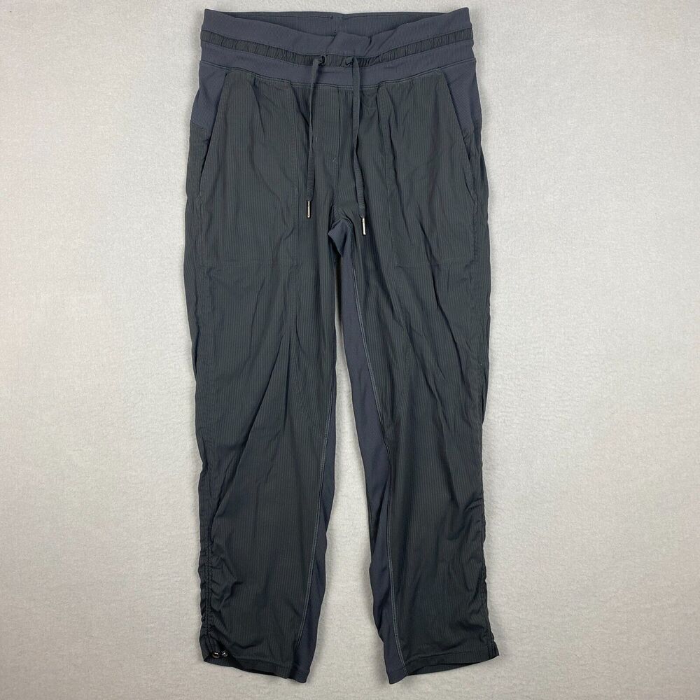 Lululemon Womens 6 Dance Studio Crop 25" Black Mid Rise Drawstring On The Move